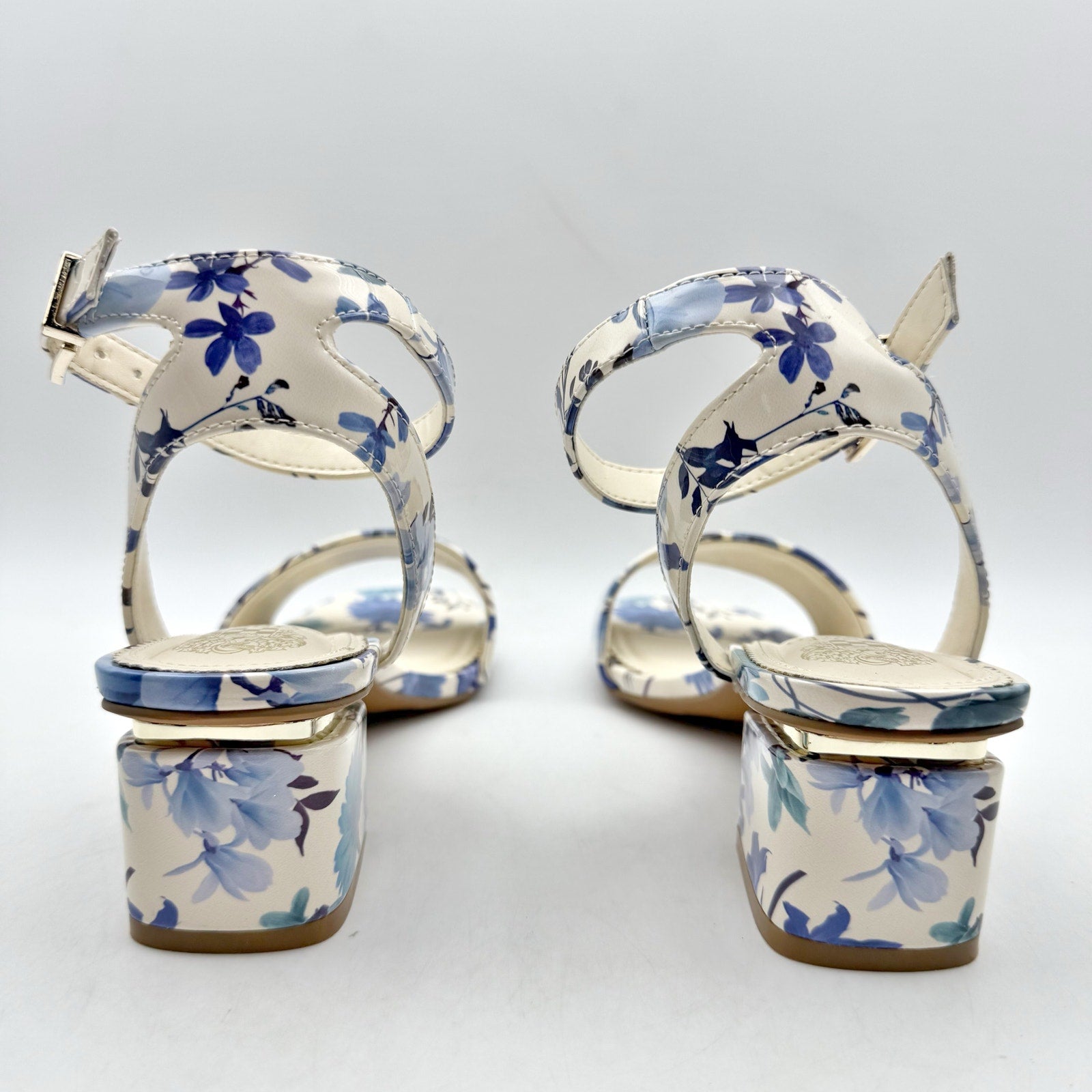 Vince Camuto Womens Acaylee Heeled Sandals US 6.5 M EU 37 Blue Floral NIB