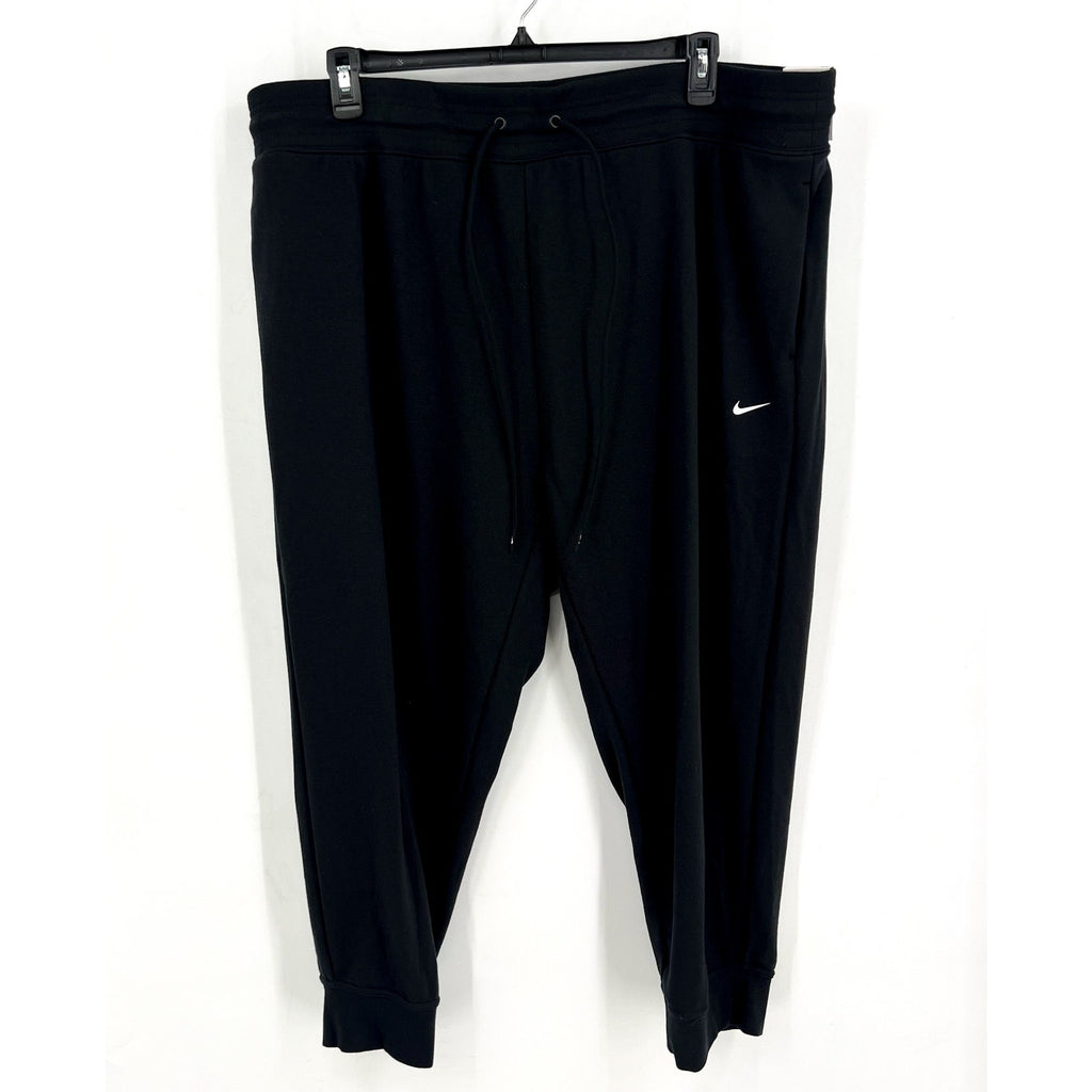 NIKE Womens Dri-Fit One French Terry Joggers 3X Black 7/8 Length Pants NWT