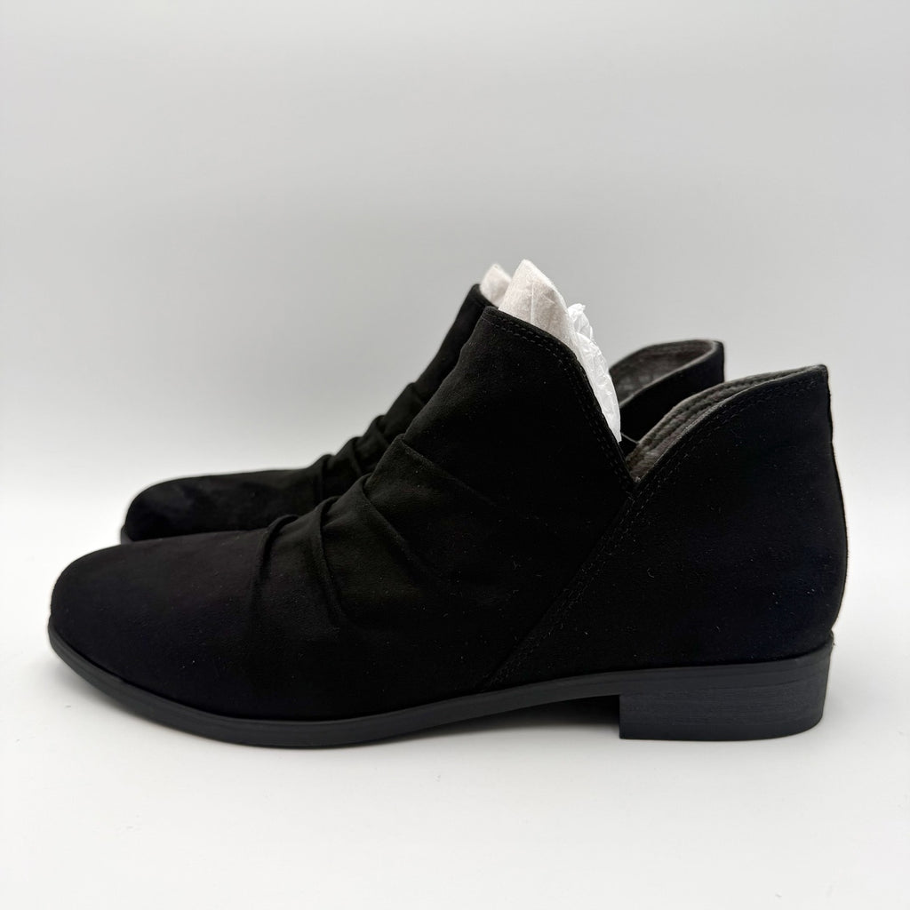 Dr. Scholls Womens Rae Ankle Booties Size 7.5 M EU 38 Black Microsuede NIB