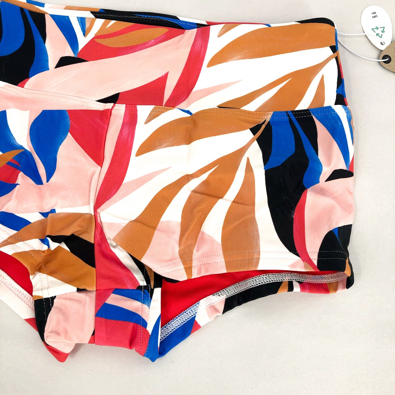 PRANA Women's Datum Swim Bottoms Large Tropics Print Floral Boy Short NWT