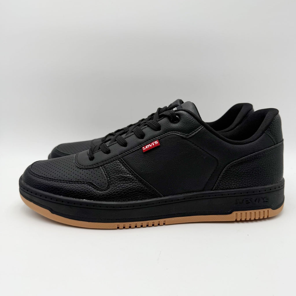 LEVIS Mens Drive Lo Casual Sneakers Size 12 EU 46 Black Faux Leather NIB