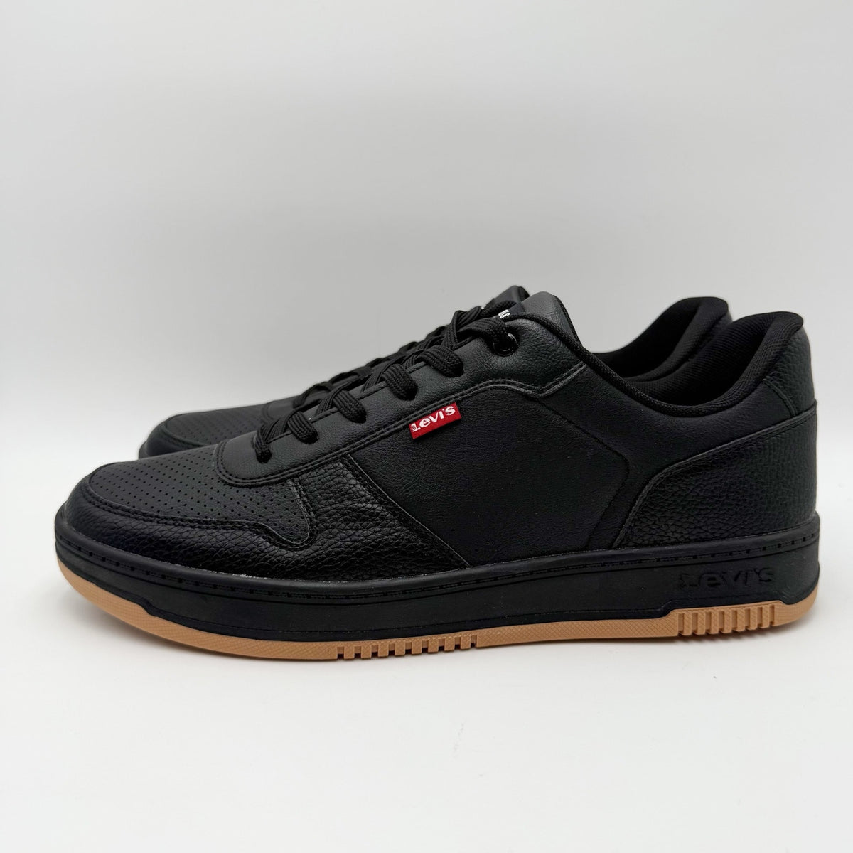 LEVIS Mens Drive Lo Casual Sneakers Size 12 EU 46 Black Faux Leather NIB