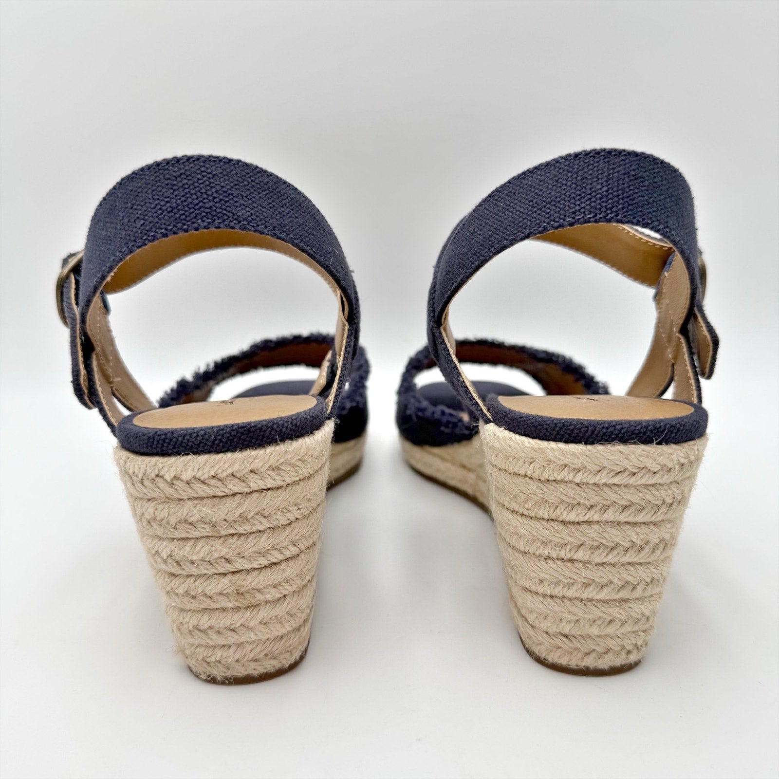 Lucky Brand Womens Mindra Espadrille Wedge Sandals Size 10 Wide Indigo Blue NIB