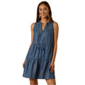 TOMMY BAHAMA Women's Chambray Coverup Dress Medium Blue Split-Neck NWT