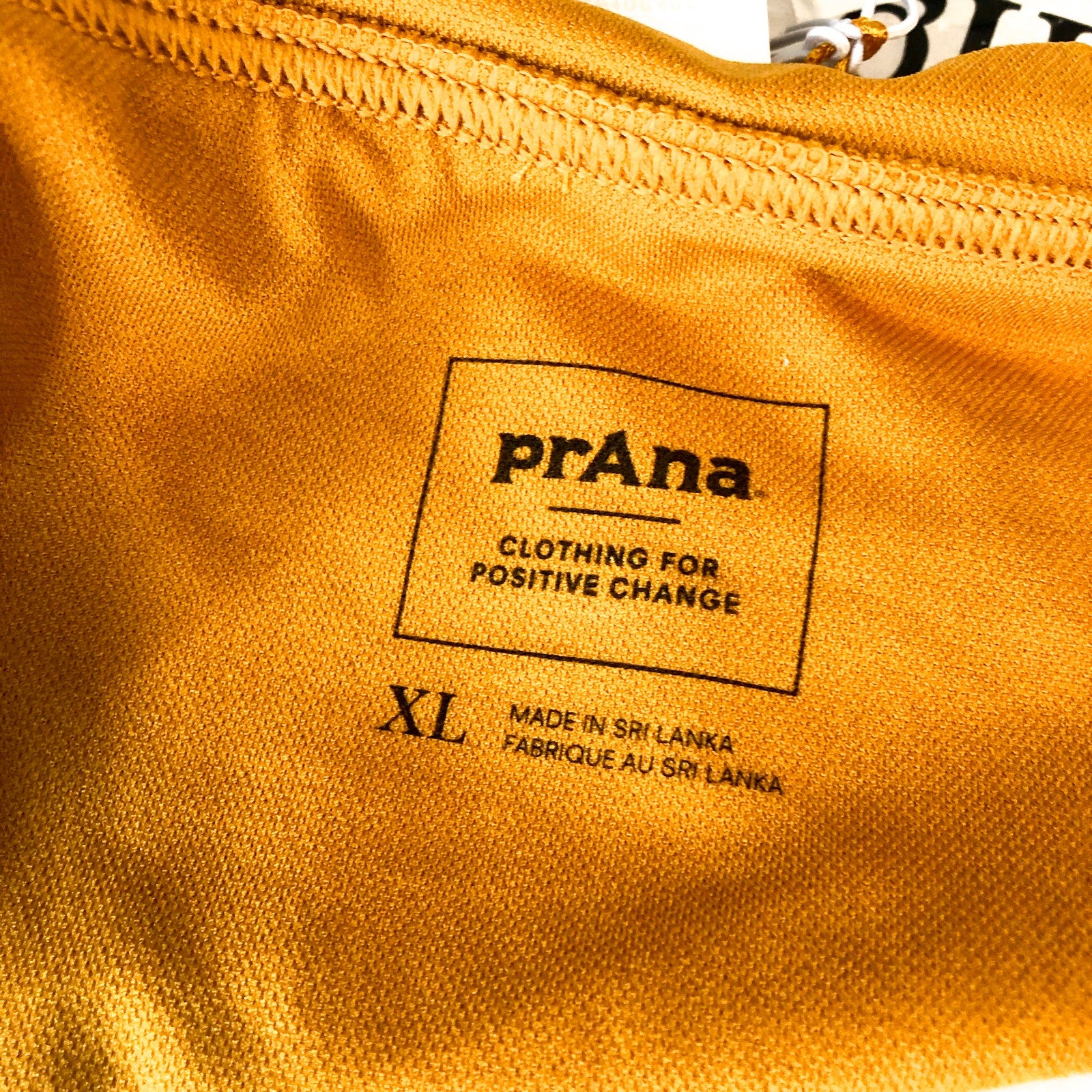 PRANA Womens Ramba Bikini Bottom XL Yellow Deep Solstice Banded Waist NWT