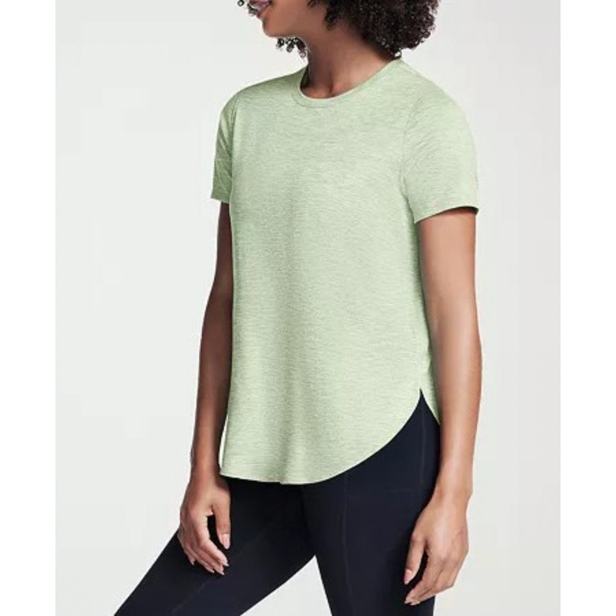 SKECHERS Women's GO DRI Swift Tunic Tee Small Lime Green Short Sleeve NWT