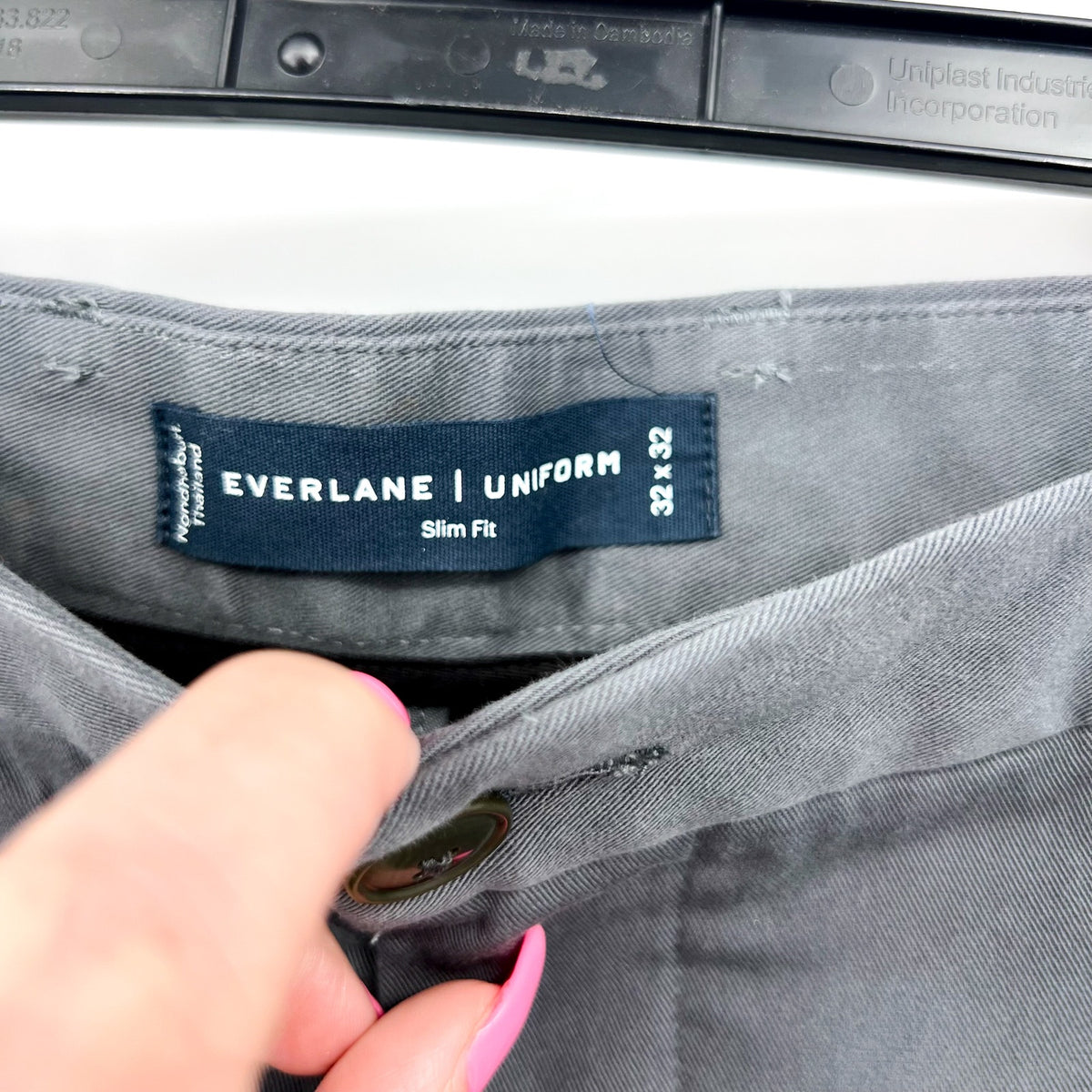EVERLANE Mens The Performance Chino 32x32 Slate Blue Uniform Slim Fit Pants NWT