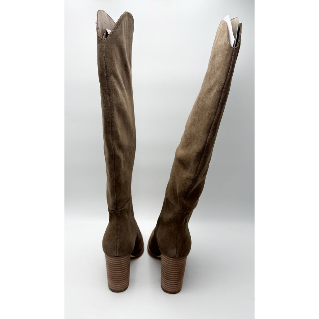 Steve Madden Women Bixby Knee High Boot US 7.5 M Brown Suede Water Repellent NIB