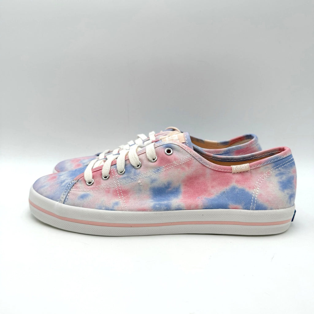 Keds Womens Kickstart Low Sneakers Size 8 Tie Dye Pink Blue Canvas NWOB