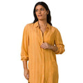 PRANA Women's Fernie Swim Cover Up Shirt Small Gold Deep Solstice Stripe NWT
