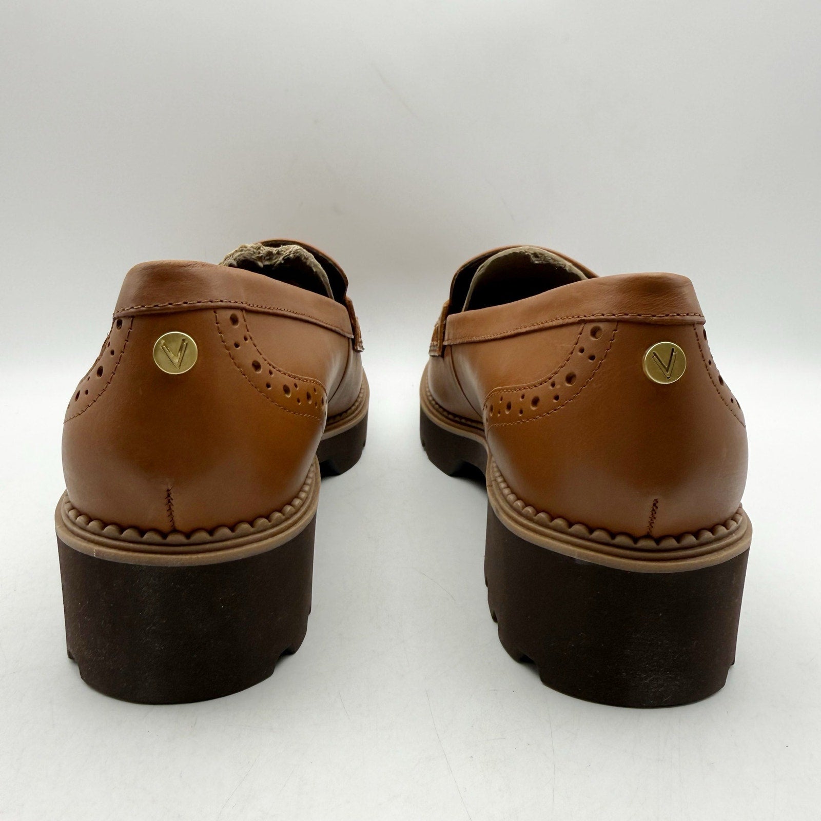 Vionic Womens Fillmore Lug Loafers US 9 EU 40 Brown Leather NIB