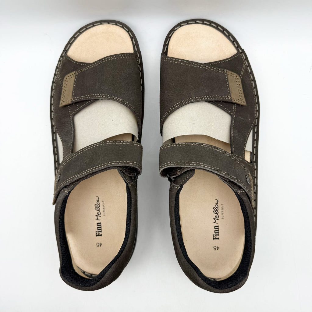 Finn Comfort Womens Skiathos Sandals EU 45 US 11 Brown Nubuck Leather NIB