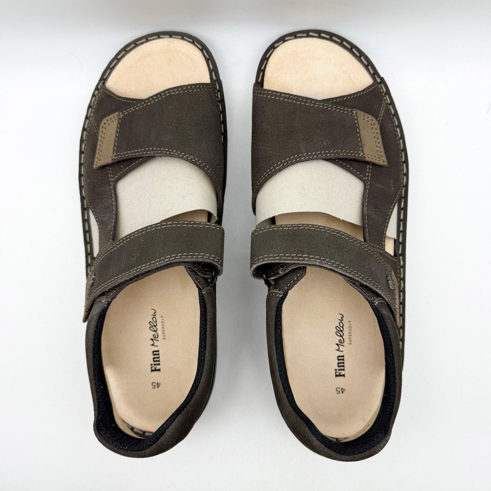 Finn Comfort Womens Skiathos Sandals EU 45 US 11 Brown Nubuck Leather NIB
