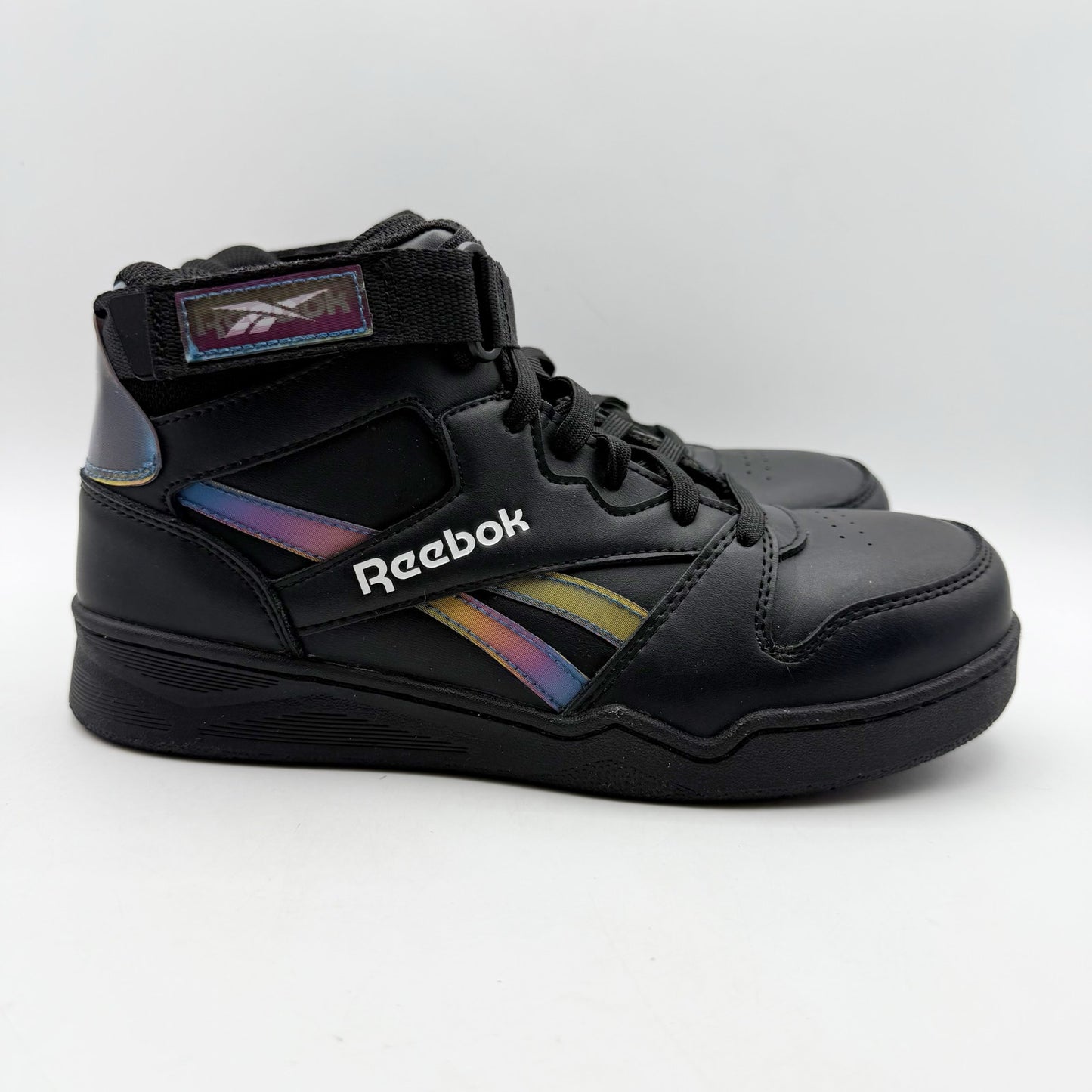 Reebok Womens High Top Work Sneakers 7 WIDE Black Hologram Comp Toe EH SR