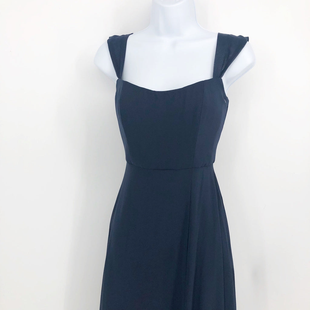 AFTER SIX 1560 Off-the-Shoulder Long Dress 2R Midnight Blue Gown Formal NWOT