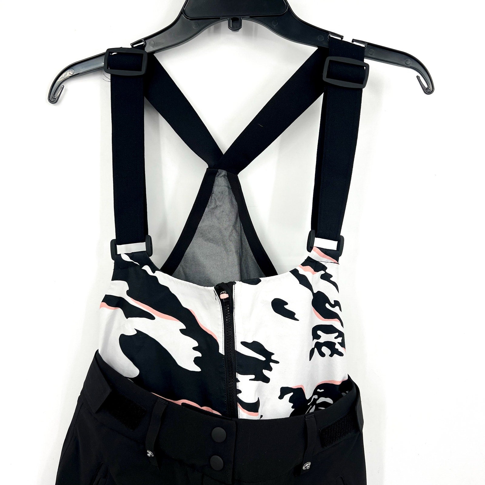 Sweaty Betty Peaks Print Pro Light Salopette Overalls 6 Black Snow Bibs WP NWOT