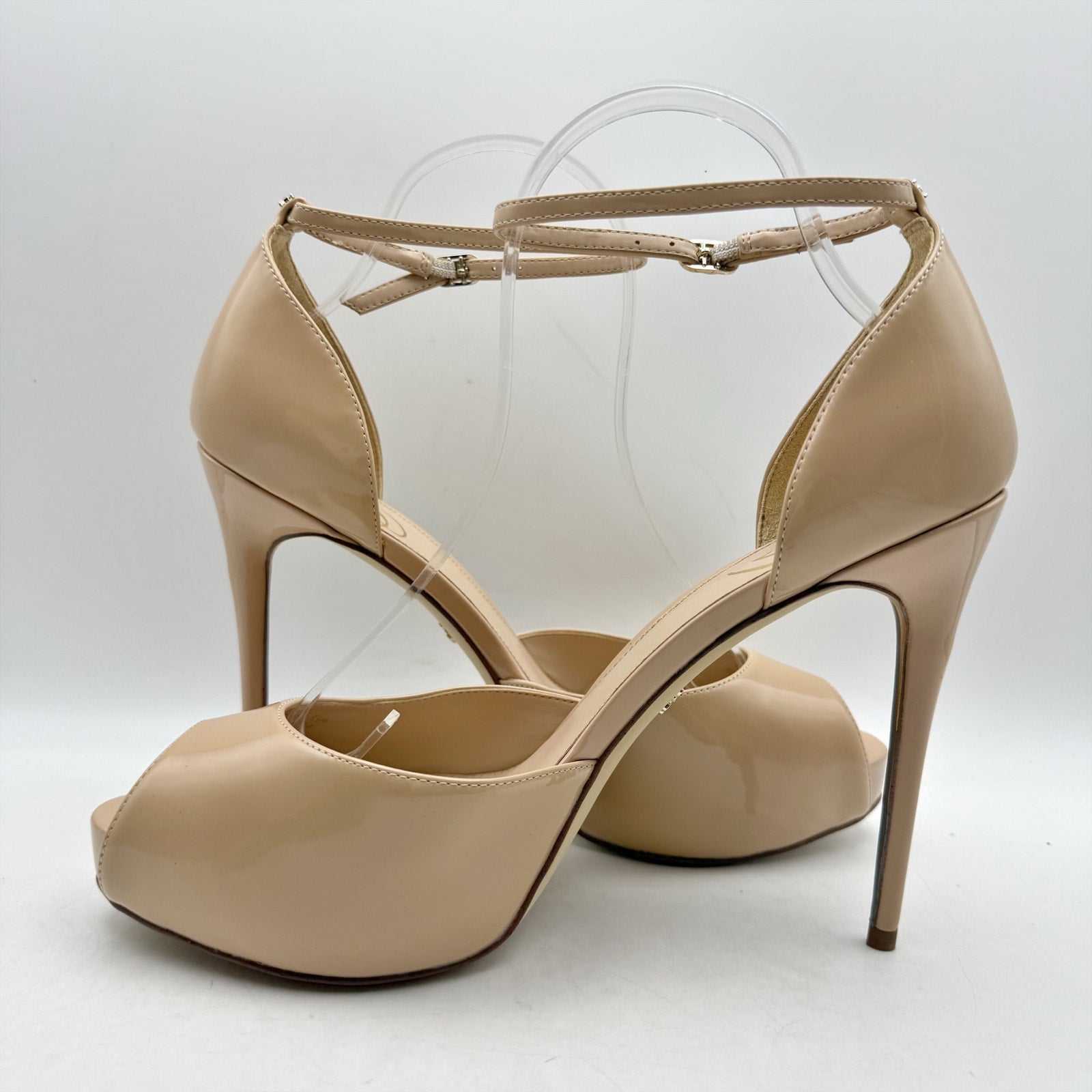 Sam Edelman Womens Florencia Heels Size 10.5 Nude Patent Leather Stiletto NWOB