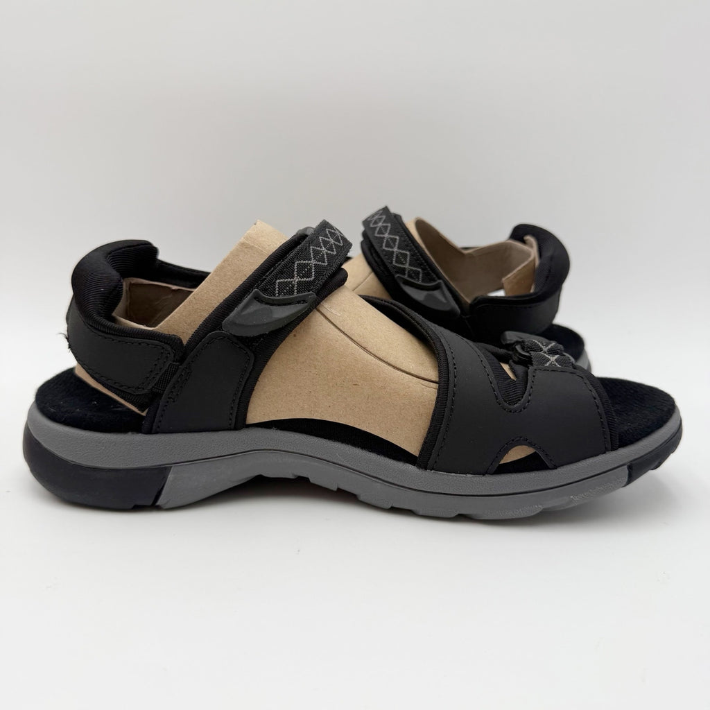 Naturalizer Womens Angeles III Sandals Size 8.5 M EU 38.5 Black Leather NIB