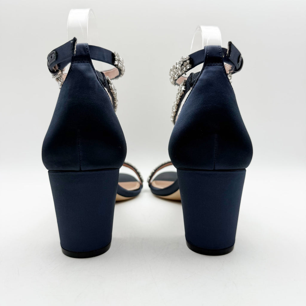 Pnina Tornai for Naturalizer Womens Ahava Heels Size 12 Blue Crystal Sandals NIB