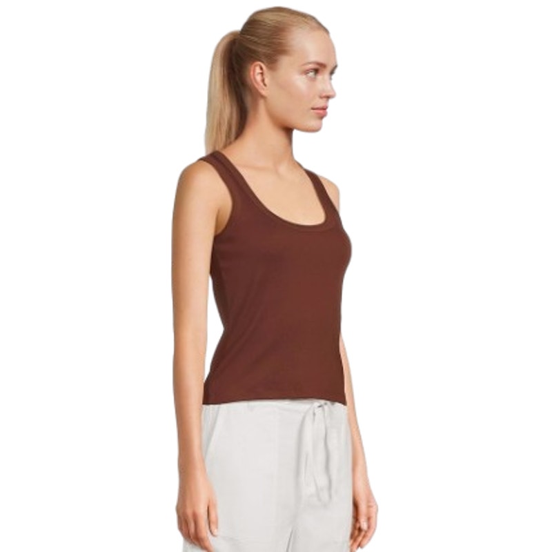 MADEWELL Womens Ribbed Scoop Neck Tank Large Brown Henna NW197 NWT