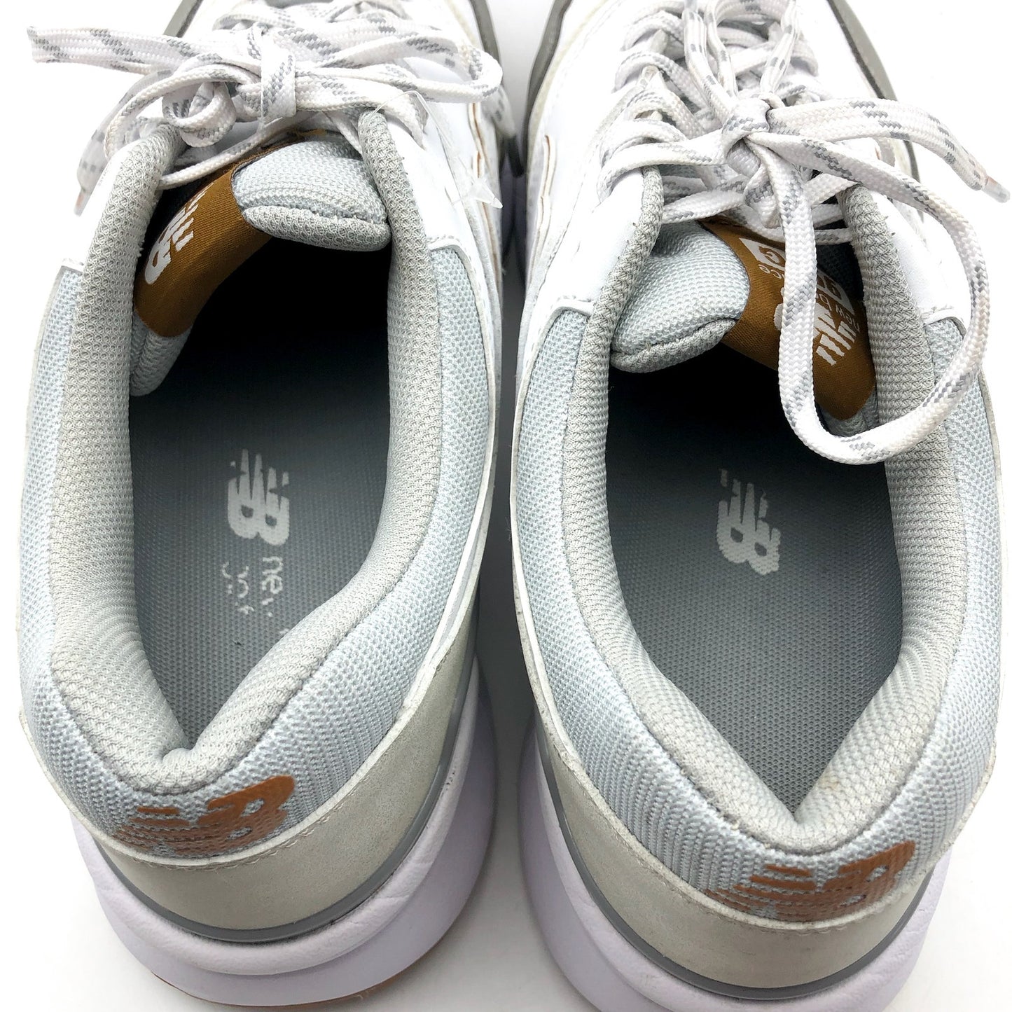 New Balance Mens 997 SL Golf Sneakers US 10.5 Wide White Leather Lace Up NIB