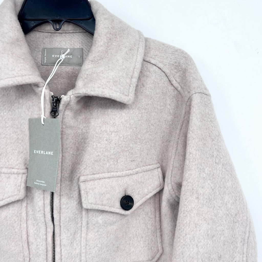 Everlane Womens The Wool Mackinaw Jacket Small Oatmeal Beige NWT