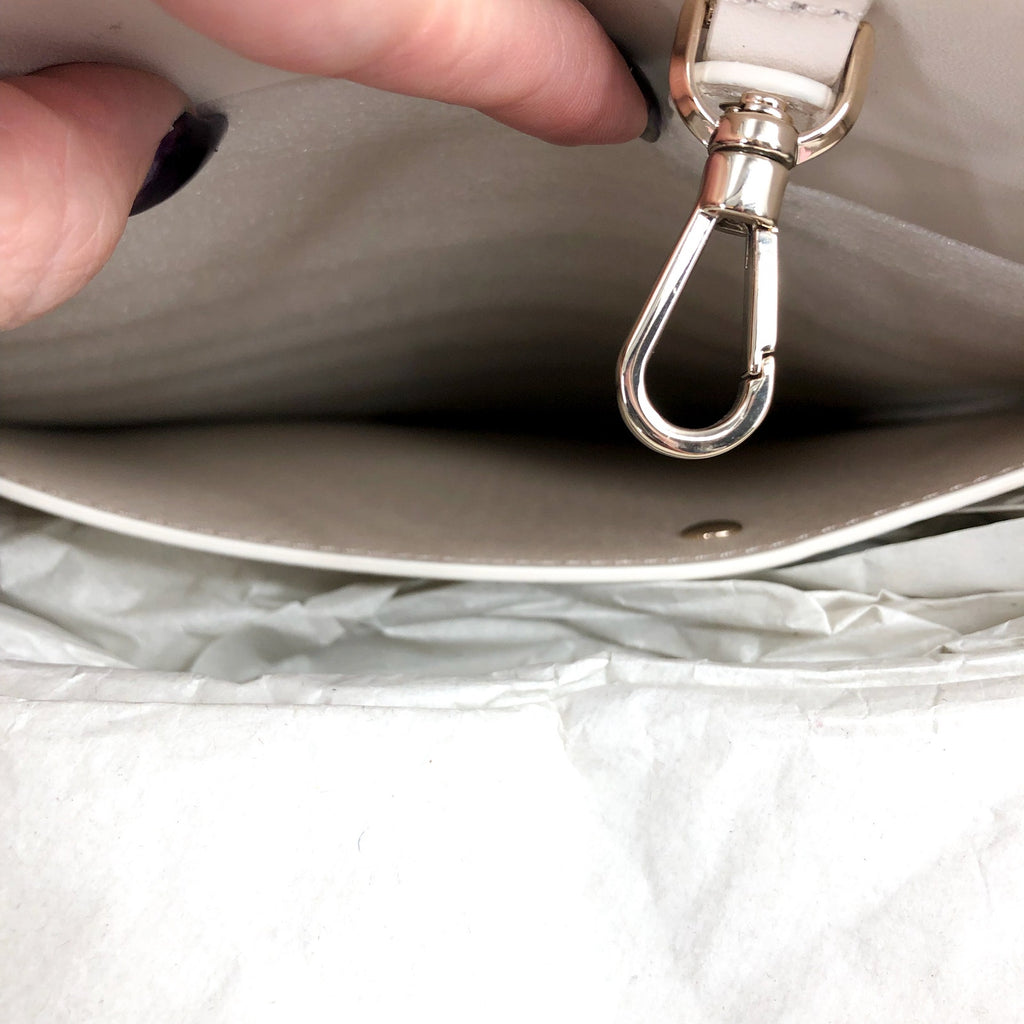 KATE SPADE Knott Large Tote Bag Tan Raw Pecan Shoulder Straps Leather NWT