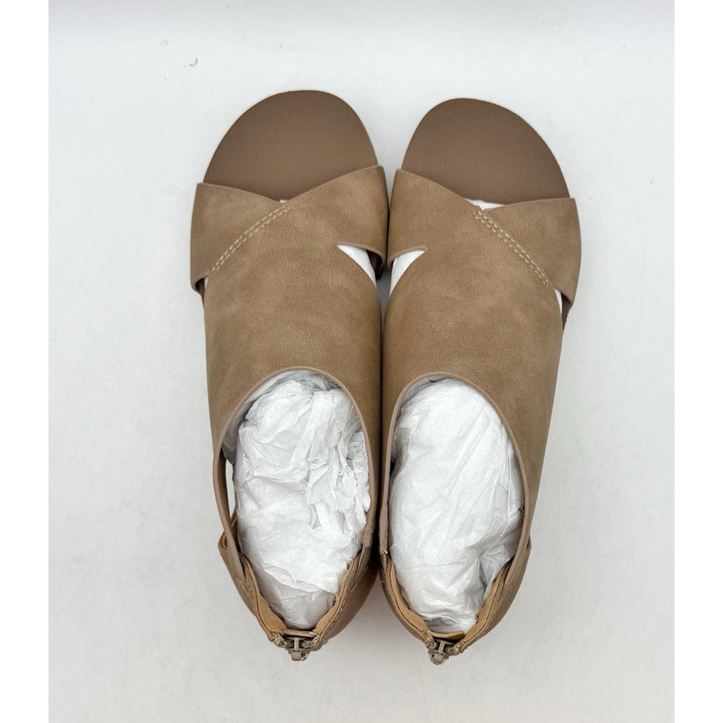 Volatile Womens Barstow Cork Wedge Sandals Size 6 Brown Tan PeeptoeNIB