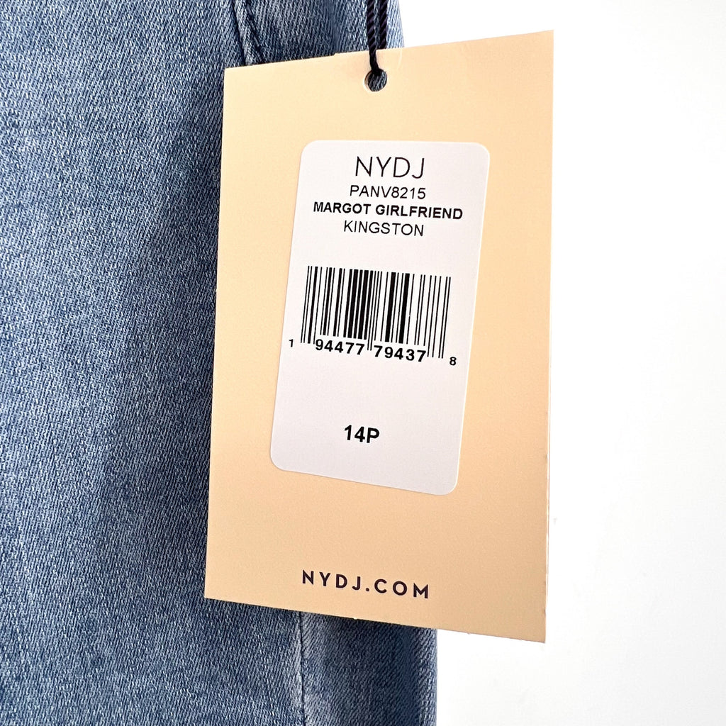 NYDJ Womens Margot Girlfriend Jeans Size 14 PETITE Kingston Blue NWT