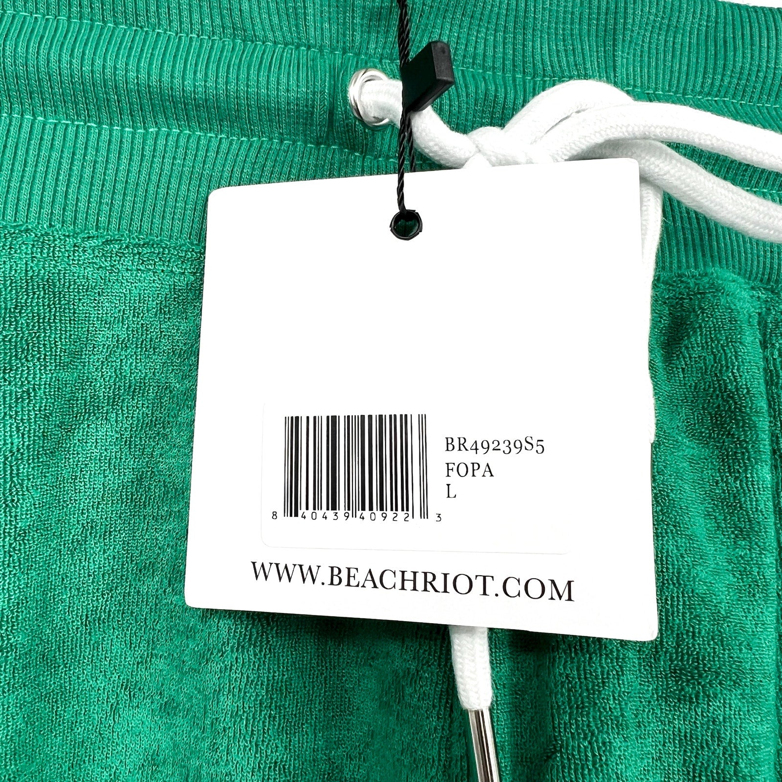 BEACH RIOT Women's Rynn Velour Shorts Large Forest Park Drawstring NWT