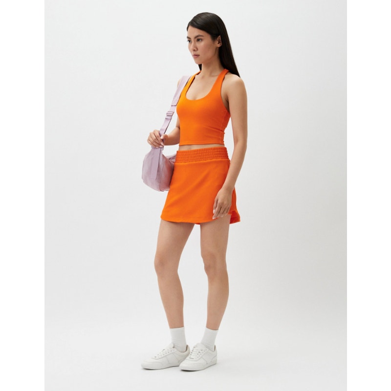 BEACH RIOT Women's Thora Textured Knit Skort Medium Orange Sunshine Haze