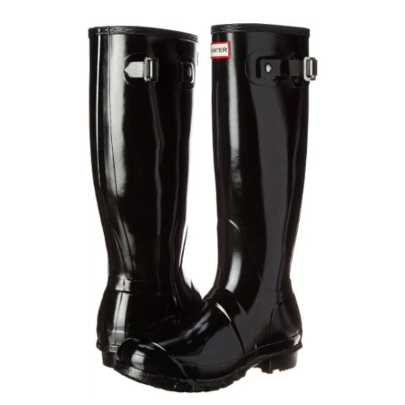 Hunter Womens Original Tall Gloss Rain Boots US 7 EU 38 Black Waterproof NWOB