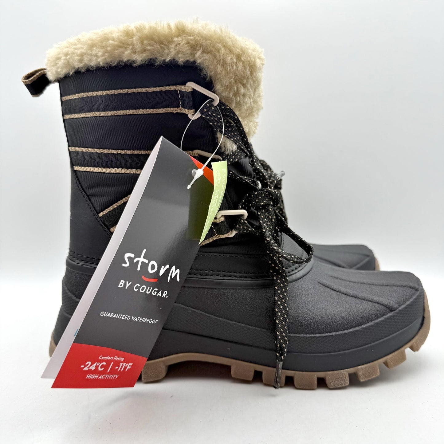 Storm by Cougar Womens Fresno Snow Boots US 7 EU 37 Black Waterproof NIB