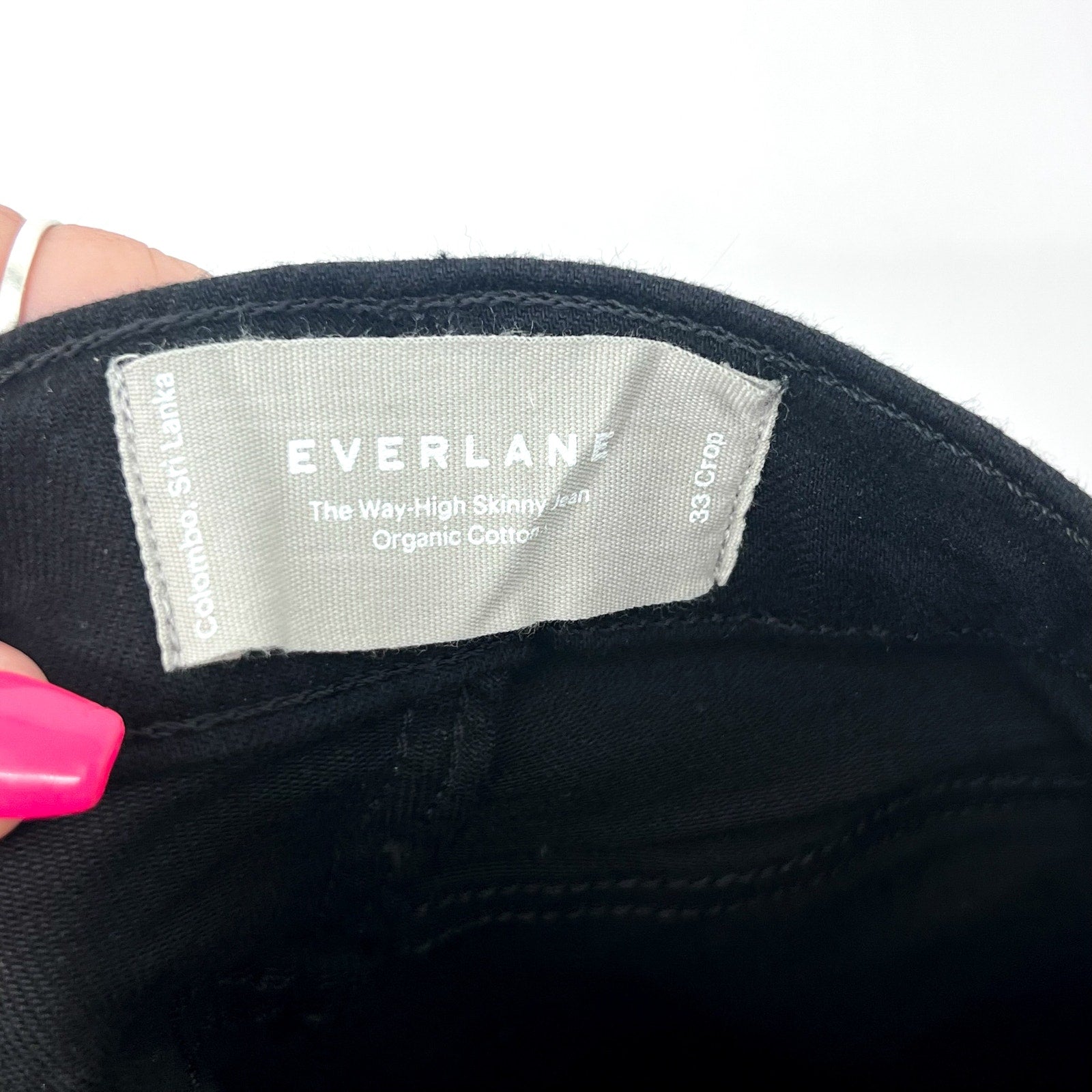 EVERLANE Womens Way-High Skinny Jeans 33x26 US 16 Crop Black Denim NWT