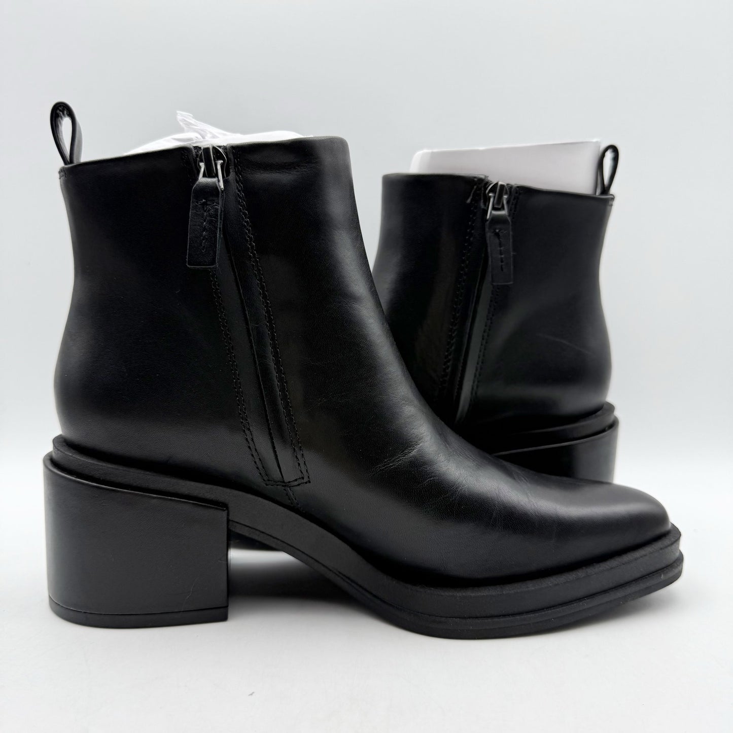 Franco Sarto Womens Dalden Ankle Boots US 6.5 M EU 36.5 Black Leather NWOB