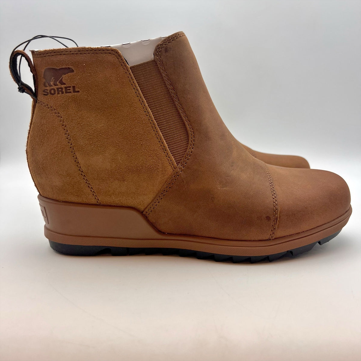 Sorel Womens Evie Ankle Boots Size 9 EU 40 Tan Leather Waterproof NIB