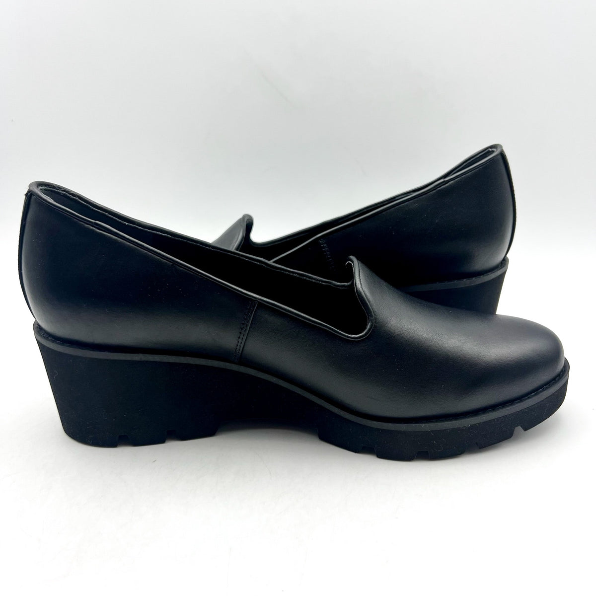 Vionic Women's Willa Wedge Slip on Shoes Size 10M EU 41 Black Leather NIB