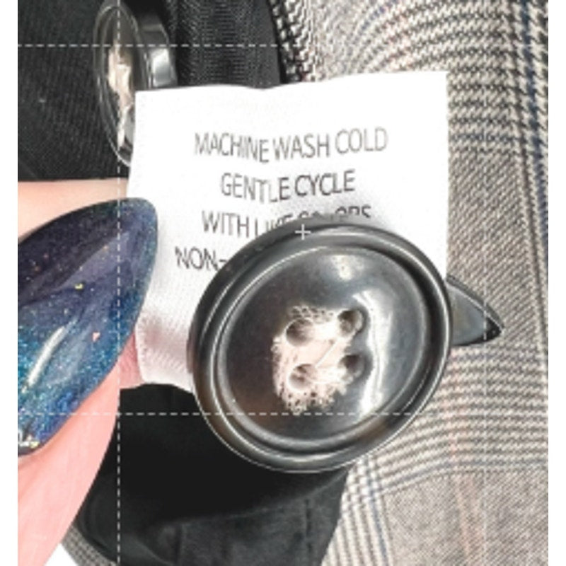 FORTUNE + IVY Women Double-Breasted Blazer Medium Glen Plaid Grey Multi NWOT