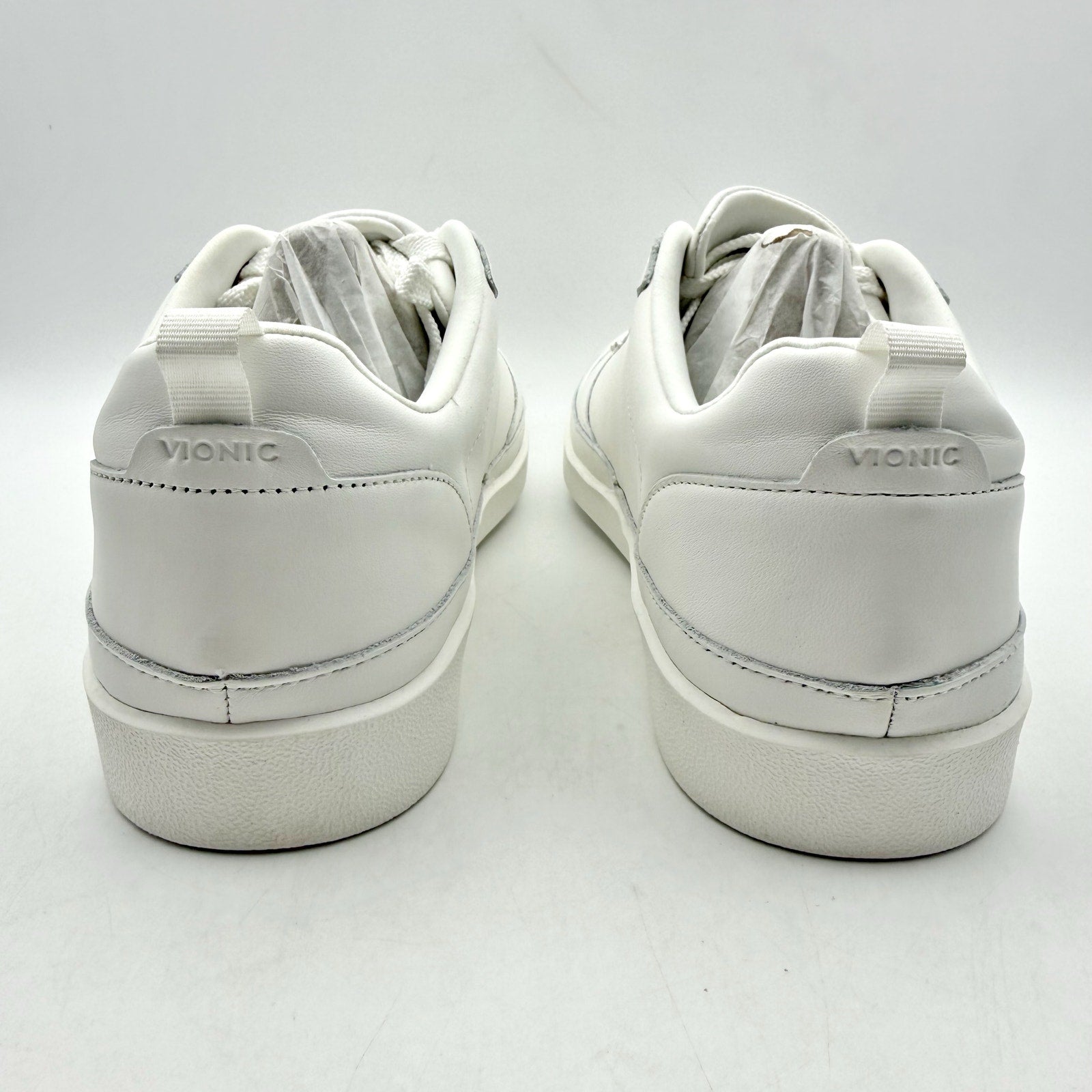 Vionic Womens Elise Casual Sneakers US 8 Wide EU 38.5 White Leather NIB