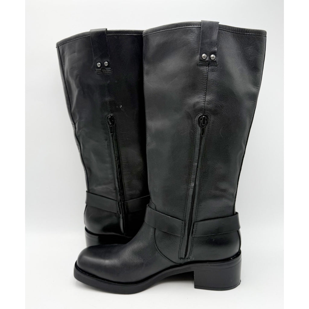 Crown Vintage Womens Reny Knee High Boots Size 7 M Black Leather NWOB