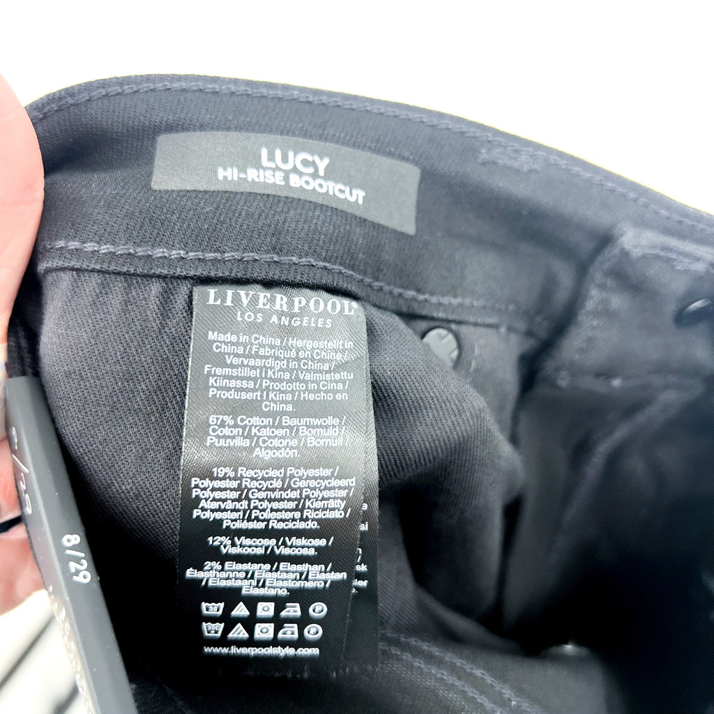 Liverpool Women's Lucy Bootcut Jeans Size 8/29 Black Hi-Rise Stretch Denim NWT