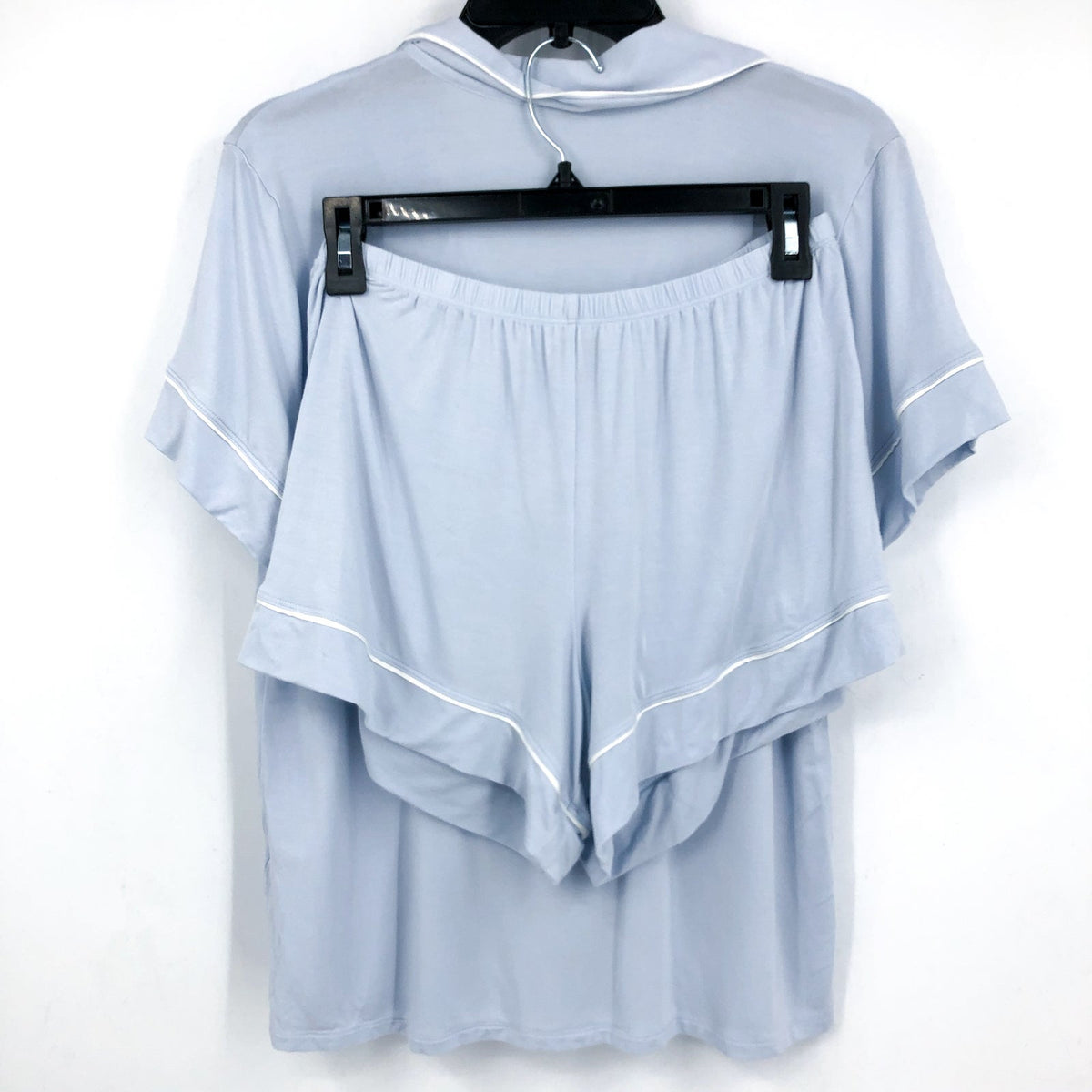 EBERJEY Gisele Relaxed Short PJ Set Small Ice Blue Ivory TENCEL Modal NWOT