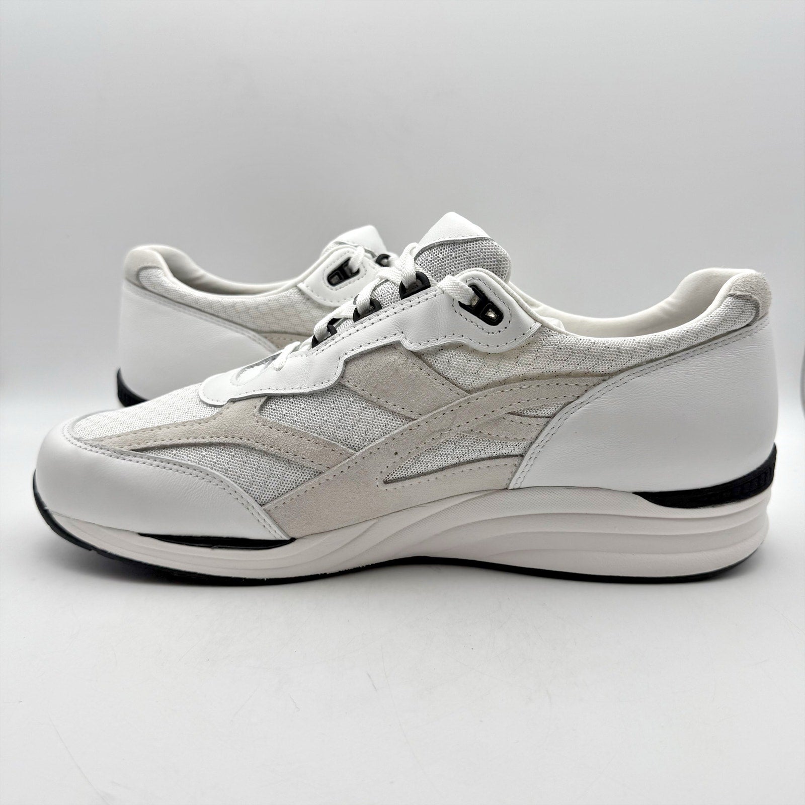 SAS Mens Journey Mesh Walking Sneakers US 14.5 Wide EU 47.5 White Suede NWOB