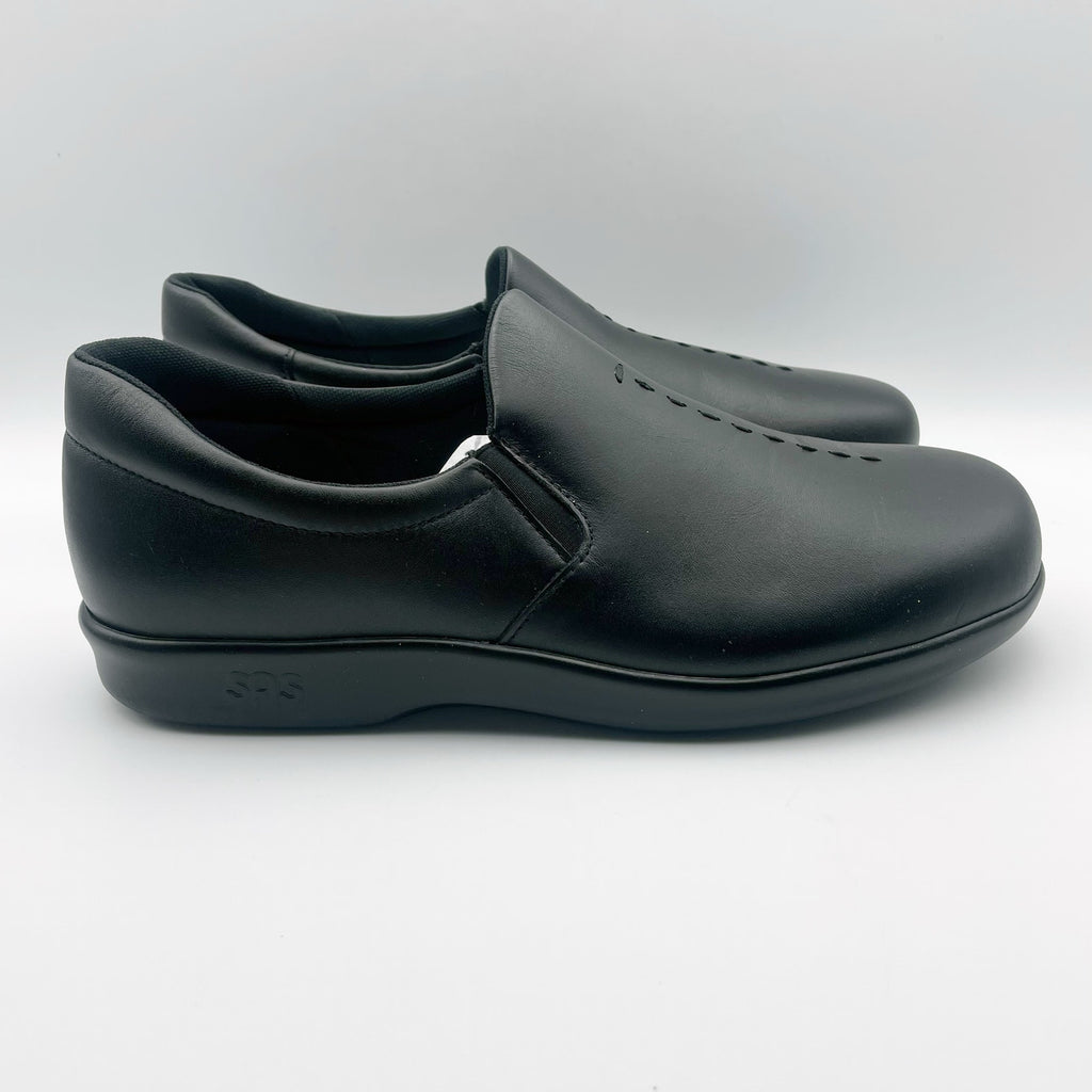 SAS Womens Viva Slip On Comfort Loafers Size 10.5 Black Leather Casual Shoes NIB