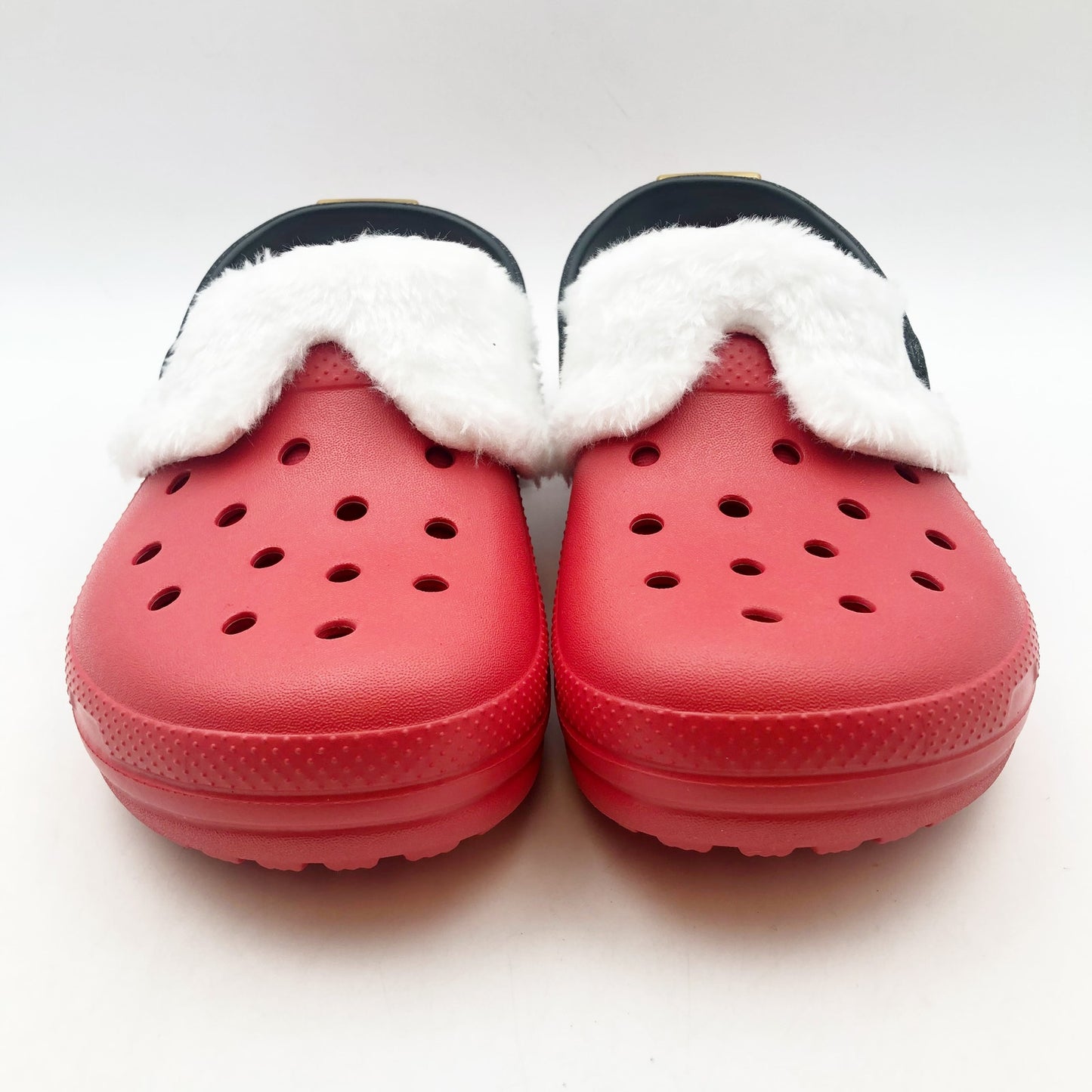 Crocs Unisex Kids Santa Classic Clogs Size J 2 Festive Red White Black NWT
