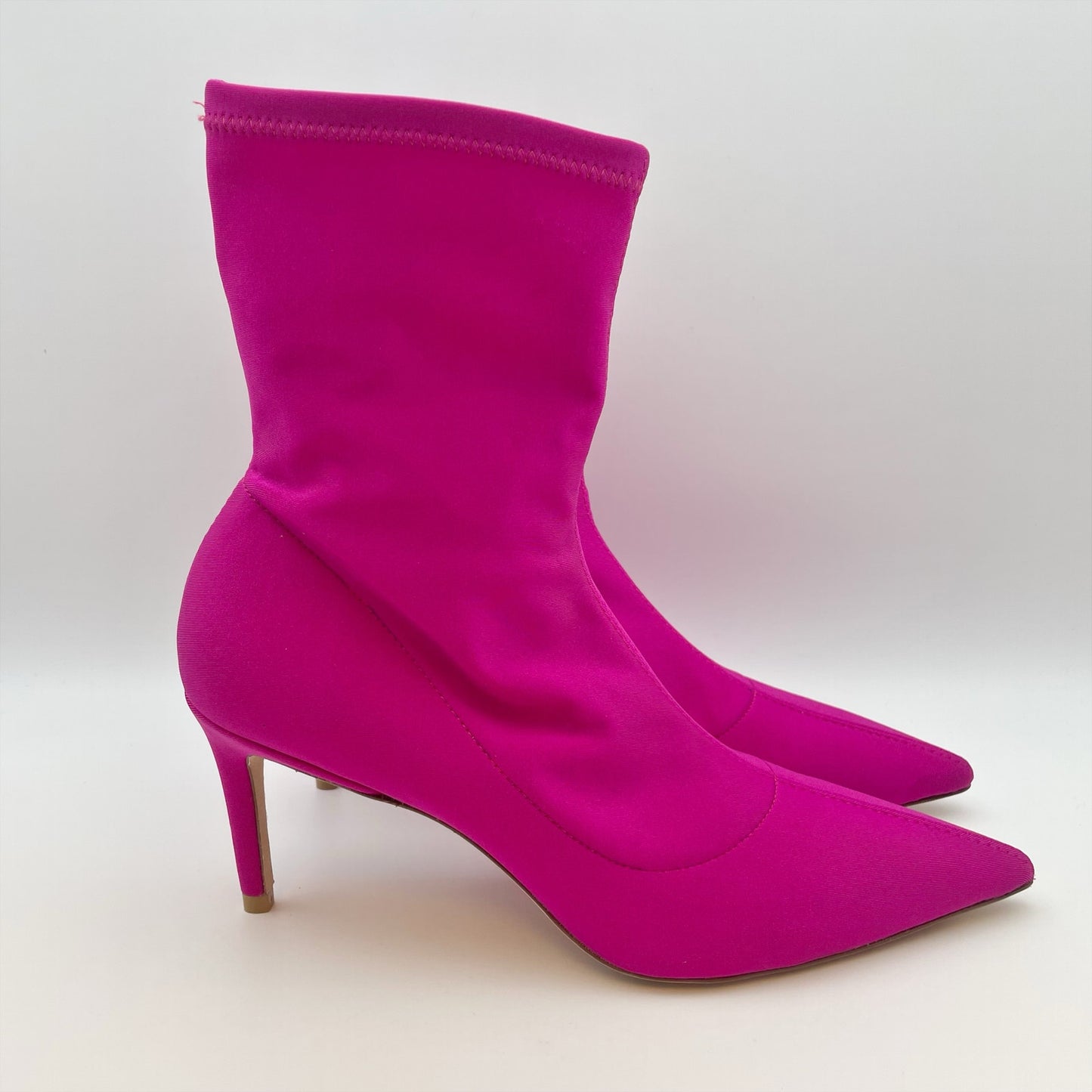 Stuart Weitzman Womens Stuart 75 Stretch Bootie US 7.5 Pink Magenta Suede EUC