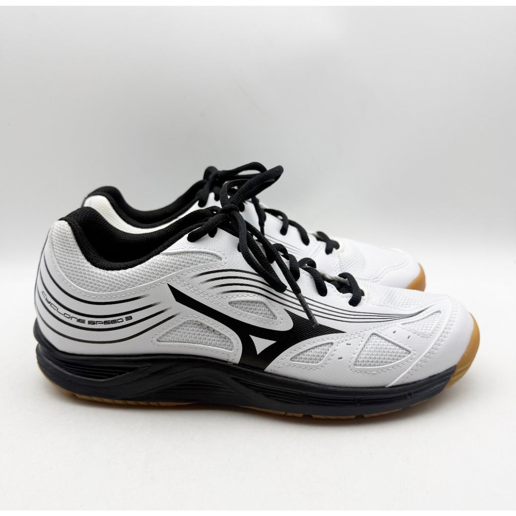 MIZUNO Womens Cyclone Speed 3 Volleyball Shoe Size 9 White Black Lace Up NWOB
