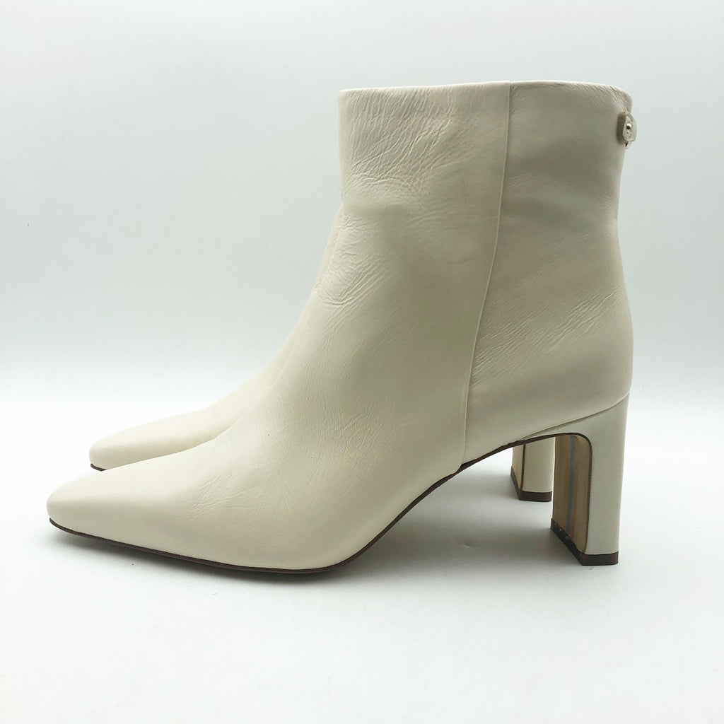 Sam Edelman Womens Saige 2 Ankle Boots US 7.5 M EU 38 White Cream Leather NWOB