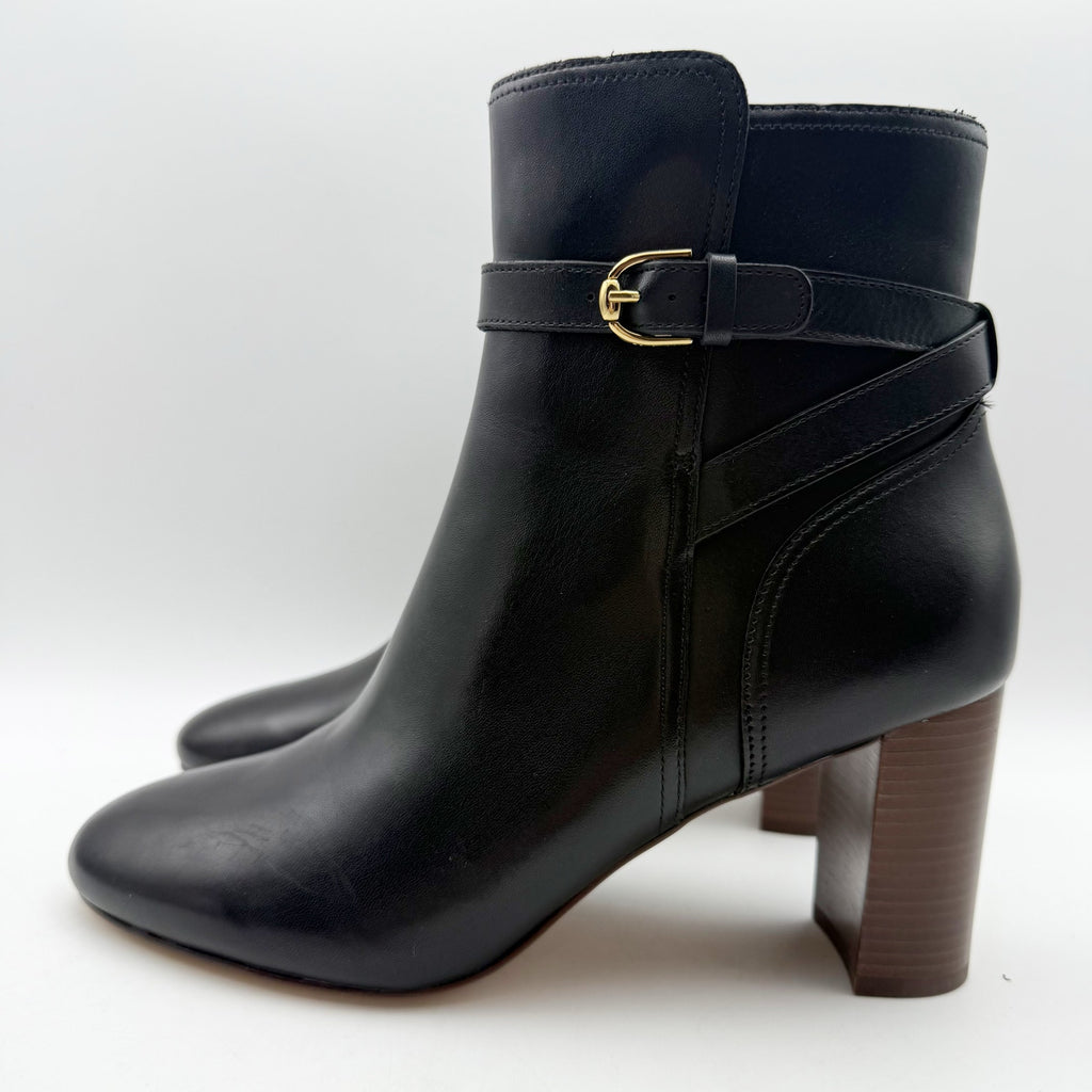 Cole Haan Womens Glendale Jodhpur Heel Ankle Booties Size 9 B Black Leather NIB