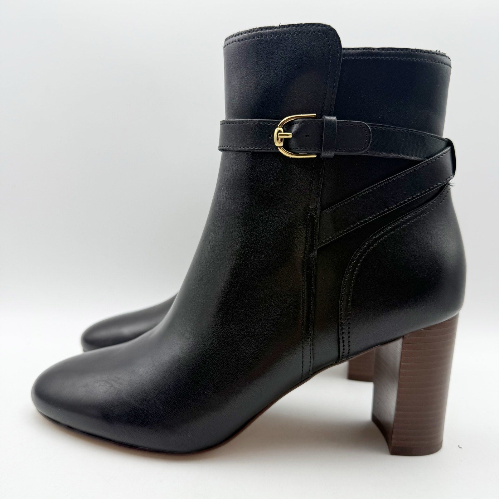 Cole Haan Womens Glendale Jodhpur Heel Ankle Booties Size 9 B Black Leather NIB